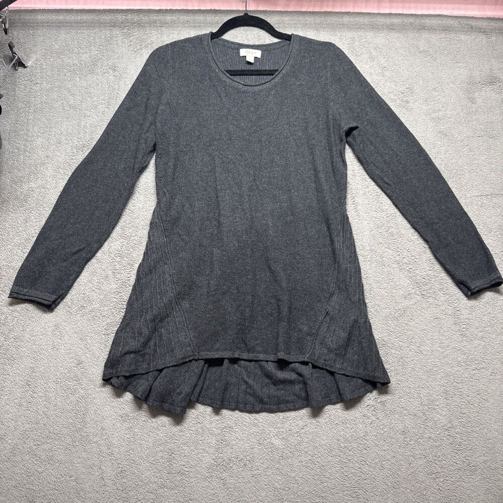 Women’s Long Sleeved Crew Neck Cotton Blend Sweater Size Medium Gray Style & Co.